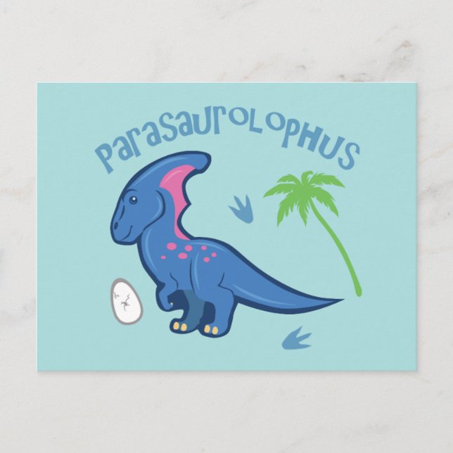Cute Parasaurolophus Vykort (Framsida)