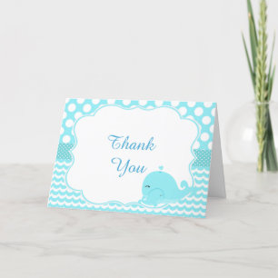 Cute Parent & Baby Whale Blue Boy Baby Tack Kort