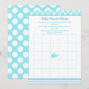 Cute Parent & Baby Whale Blue Boy Bingo Inbjudningar