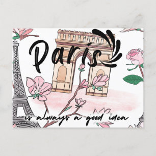 Cute Paris Frankrike är alltid en Bra idé Vykort