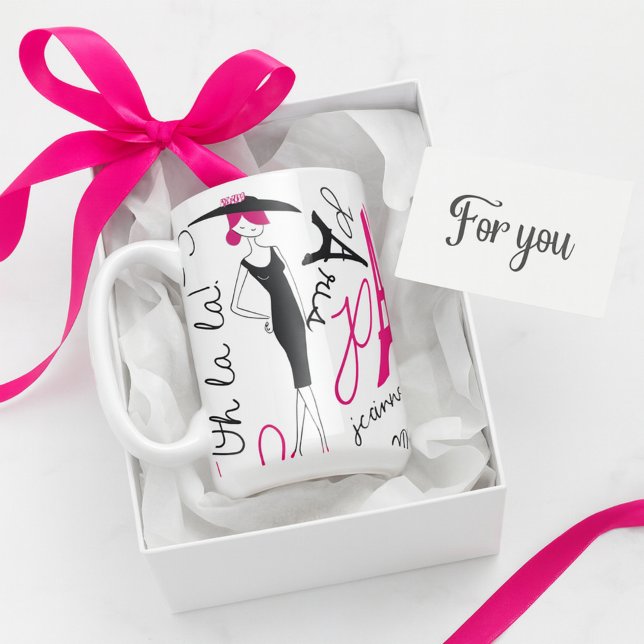 Cute Paris Theme Snyggt Dam Kaffemugg (Skapare uppladdad)