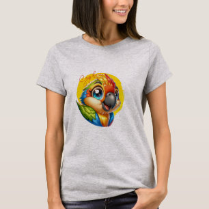 Cute Parrot Add Namn Graphic T-Shirt