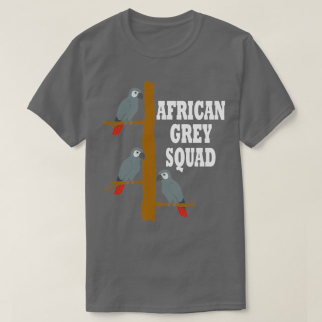 Cute Parrot African Grått Squad Ironic Animal T Shirt (Design framsida)