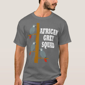 Cute Parrot African Grått Squad Ironic Animal T Shirt