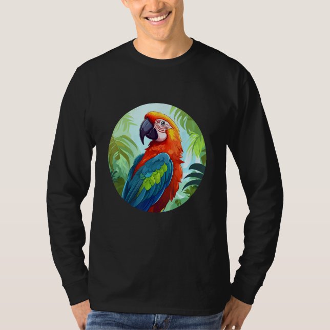 Cute Parrot Bird Parrot Motif Birds Parrot Design T Shirt (Framsida)