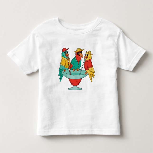 Cute Parrot Design T-Shirt (Framsida)