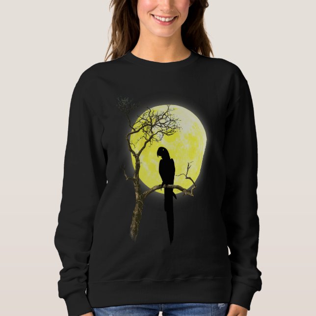 Cute Parrot full Moon Light Nature Bird Wating T Shirt (Framsida)