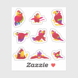 Cute Parrot Stickers Klistermärken