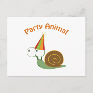Cute Party Animal Snigel Vykort