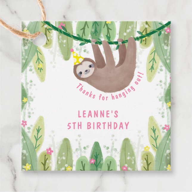 Cute party-gult-hatt födelsedag gåvor etiketter (Framsida)