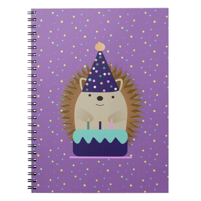 Cute Party Hedgehog Anteckningsbok (Framsidan)