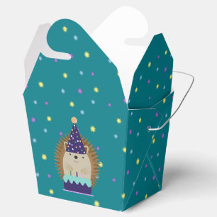 Cute Party Hedgehog med konfetti-bakgrund Presentaskar