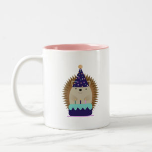Cute Party Hedgehog Två-Tonad Mugg