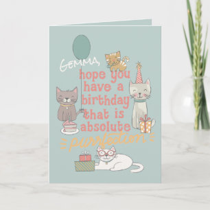 Cute party-katter födelsedag - Infektion Kort