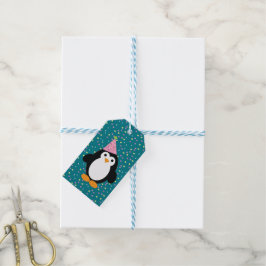 Cute Party Penguin Presentetikett