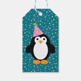 Cute Party Penguin Presentetikett