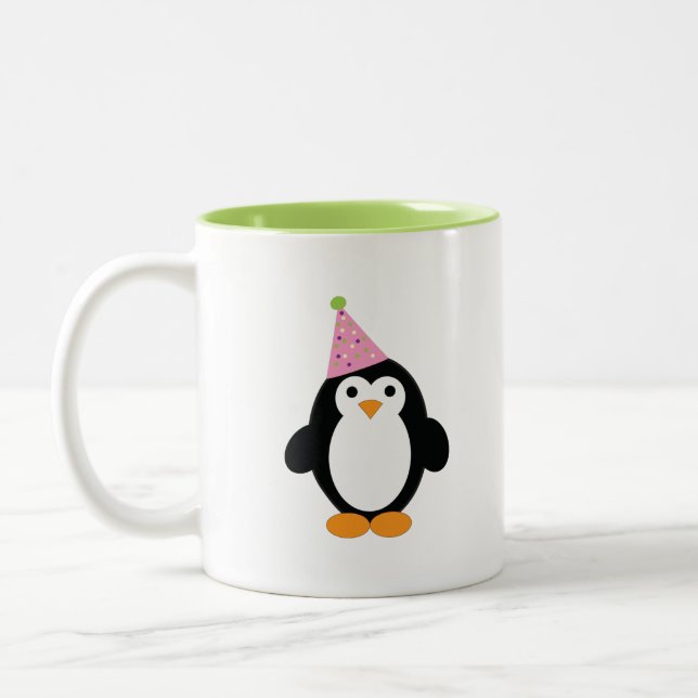 Cute Party Penguin Två-Tonad Mugg (Vänster)
