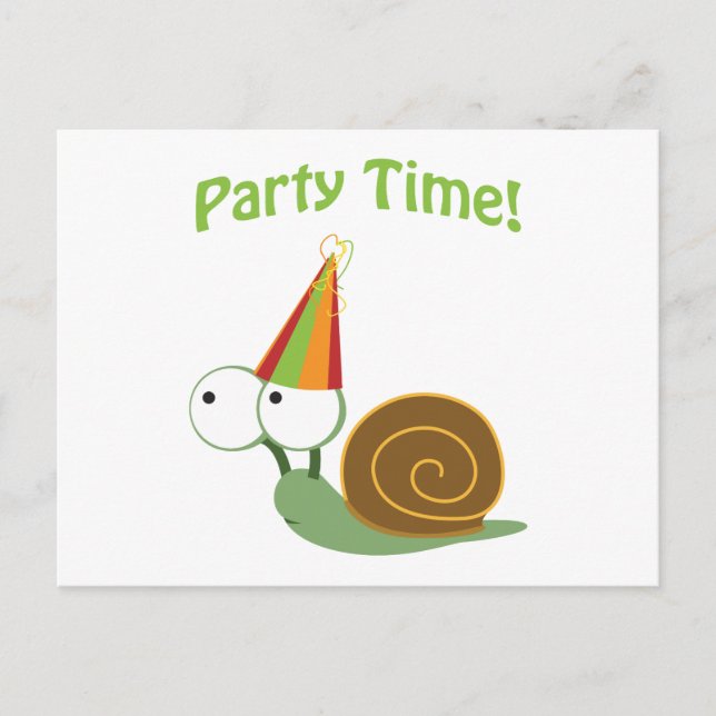 Cute Party Snigel Inbjudan Vykort (Framsida)