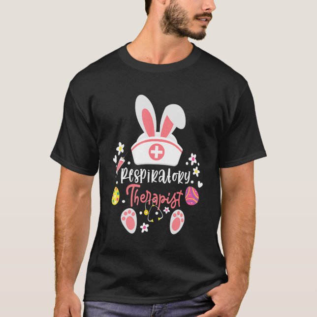 Cute Påsk andningsbehandling Rt Bunny Öron Ea T Shirt (Framsida)
