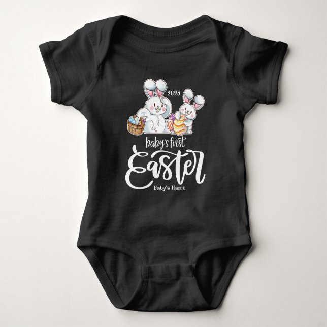 Cute Påsk Baby Gift Personlig Baby Bodykostym T Shirt (Framsida)