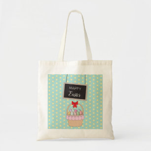 Cute Påsk Basket och Pastel Påskägg Tygkasse