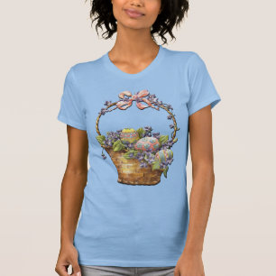 Cute Påsk Basket på Blue T Shirt