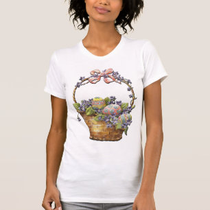 Cute Påsk Basket på White T Shirt