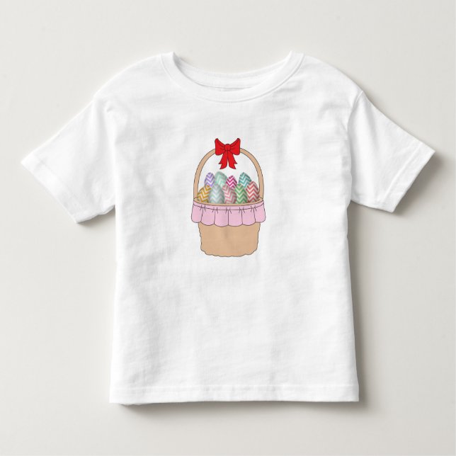 Cute Påsk Basket & Pastel Påskägg Baby Bodys T Shirt (Framsida)