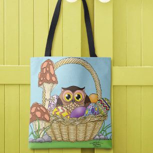 Cute Påsk Basket Uggla Tygkasse