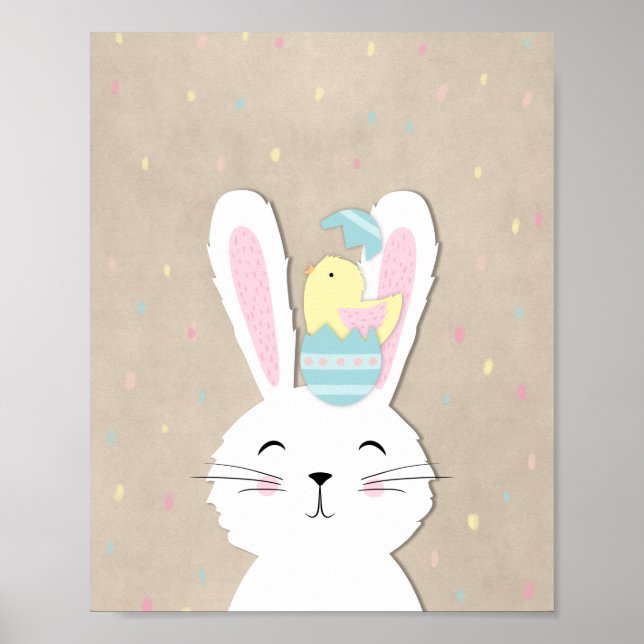 Cute Påsk-båt stil bunny Poster (Framsidan)