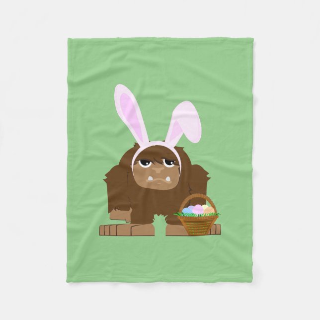 Cute Påsk Bigfoot Fleecefilt (Framsidan)