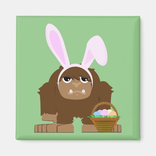 Cute Påsk Bigfoot Magnet (Framsidan)