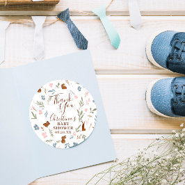 Cute Påsk blommigt-kanin, lilla kanin tack Runt Klistermärke