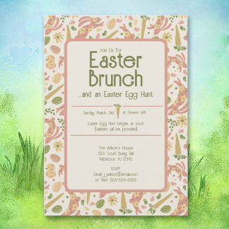 Cute Påsk Brunch & Egg Hunt-inbjudan Inbjudningar