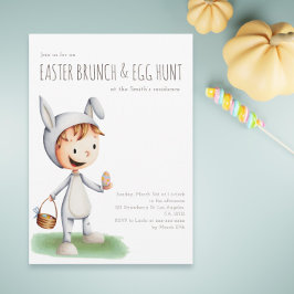 Cute Påsk Brunch Egg Hunt Kid Bunny Inbjudningar