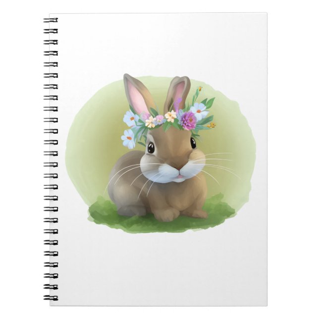 Cute Påsk Bunnyfor en positiv stämning Anteckningsbok (Framsidan)