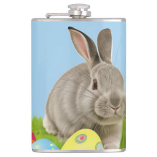 Cute Påsk Bunnyfor en positiv stämning Fickplunta
