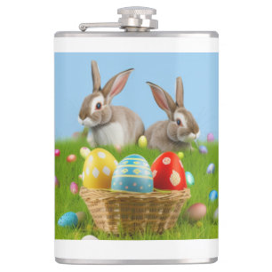 Cute Påsk Bunnyfor en positiv stämning Fickplunta