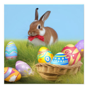 Cute Påsk Bunnyfor en positiv stämning Fototryck