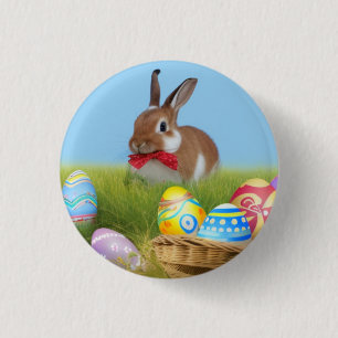 Cute Påsk Bunnyfor en positiv stämning Knapp