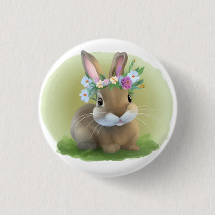 Cute Påsk Bunnyfor en positiv stämning Knapp