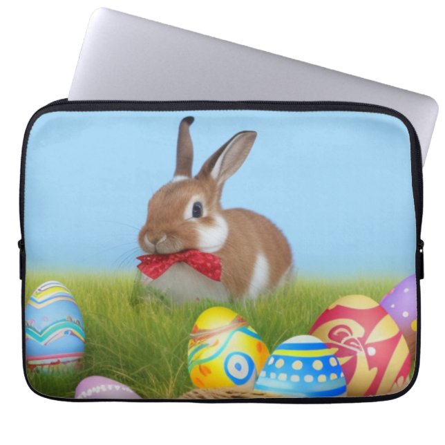 Cute Påsk Bunnyfor en positiv stämning Laptop Fodral (Framsidan)