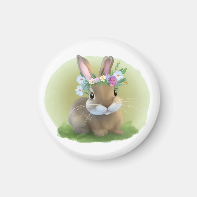 Cute Påsk Bunnyfor en positiv stämning Magnet (Framsidan)