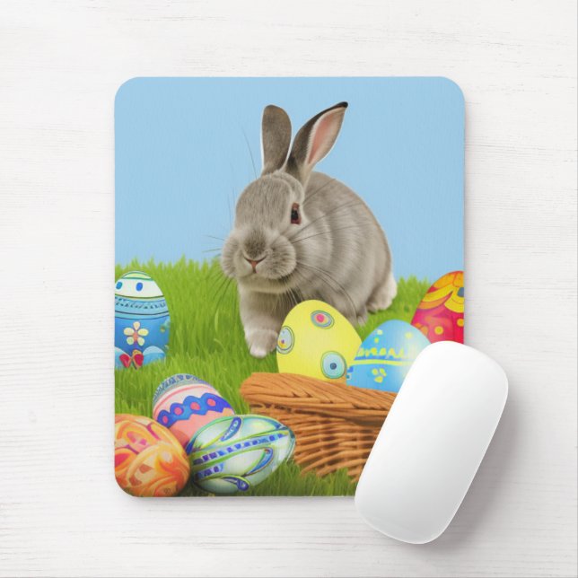 Cute Påsk Bunnyfor en positiv stämning Musmatta (Med mus)