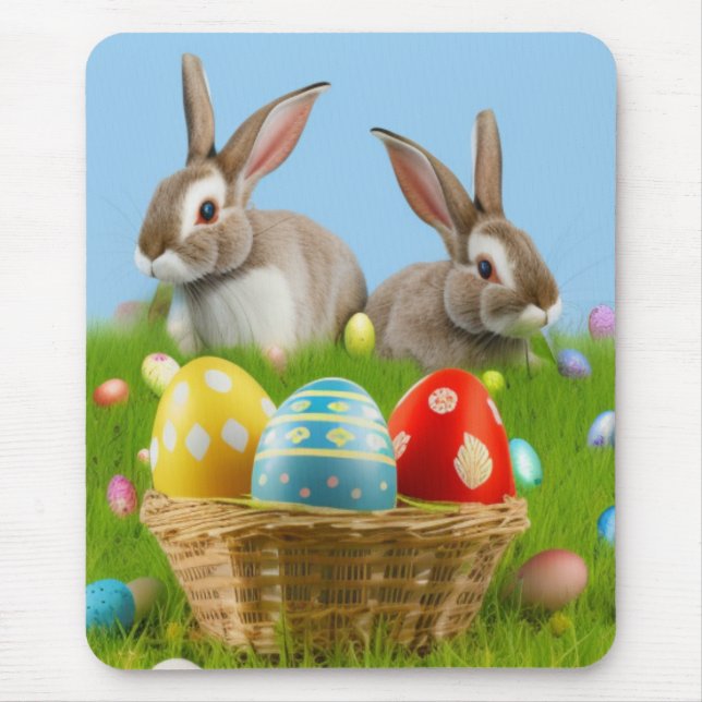 Cute Påsk Bunnyfor en positiv stämning Musmatta (Framsidan)