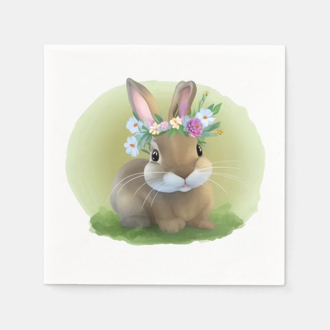 Cute Påsk Bunnyfor en positiv stämning Pappersservett (Framsidan)