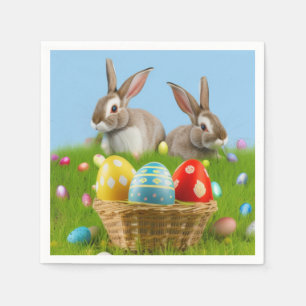 Cute Påsk Bunnyfor en positiv stämning Pappersservett