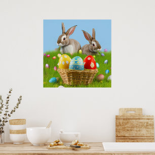 Cute Påsk Bunnyfor en positiv stämning Poster