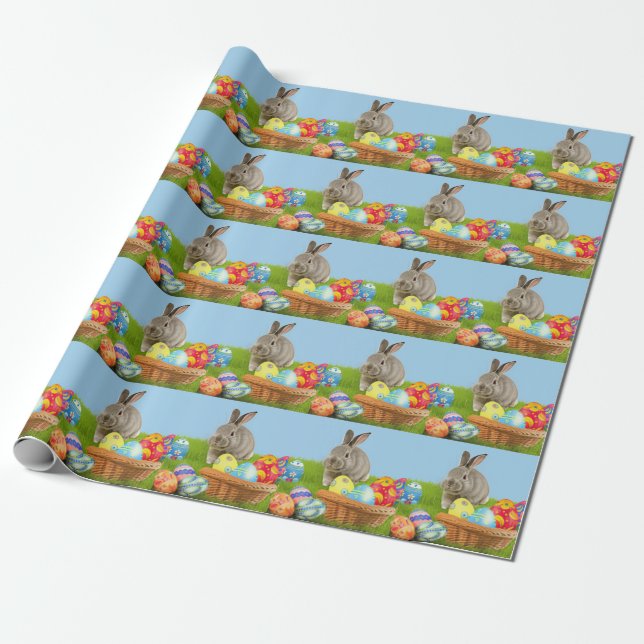 Cute Påsk Bunnyfor en positiv stämning Presentpapper (Utrullad)