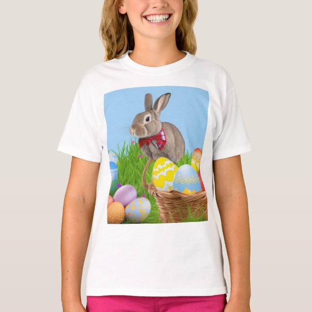 Cute Påsk Bunnyfor en positiv stämning T Shirt (Framsida)